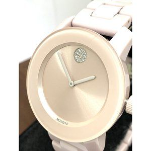 Movado Women's Watch 3600536 Bold Swiss Quartz Blush Pink Ceramic 36mm